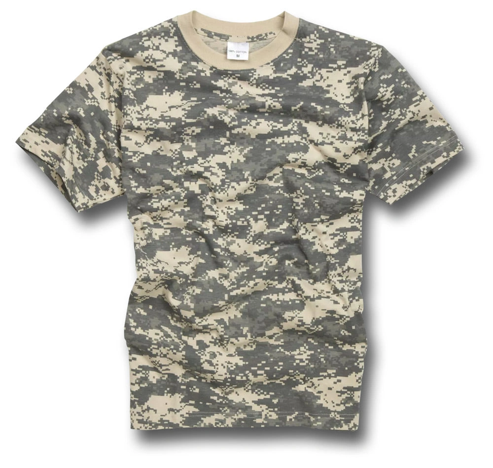 Absoluut! Hier is een suggestie:

Stoere Camouflage T-shirt van 100% Katoen voor Avonturiers! Klaar voor de jungle en de stad.